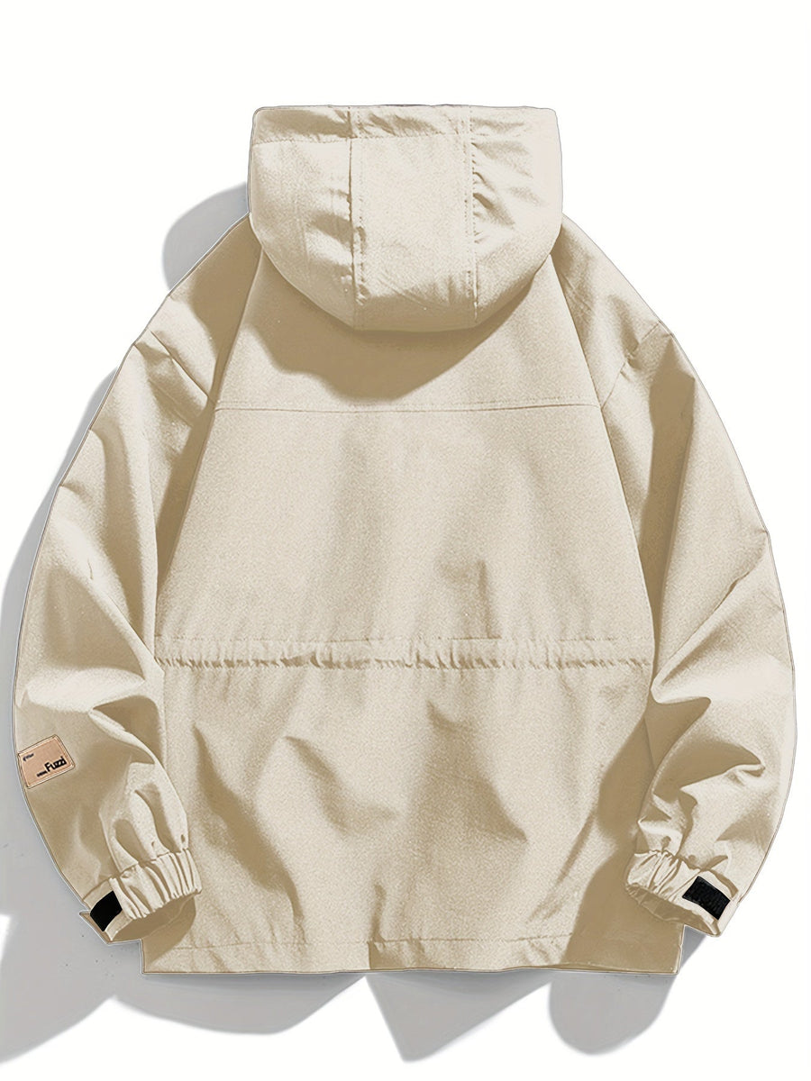 Unisex Parkasjacka med Huva och Fickor, Beige