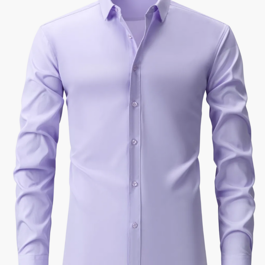 Herrskjorta Elegant Slim Fit Långärmad för Vardagsbruk och Fest