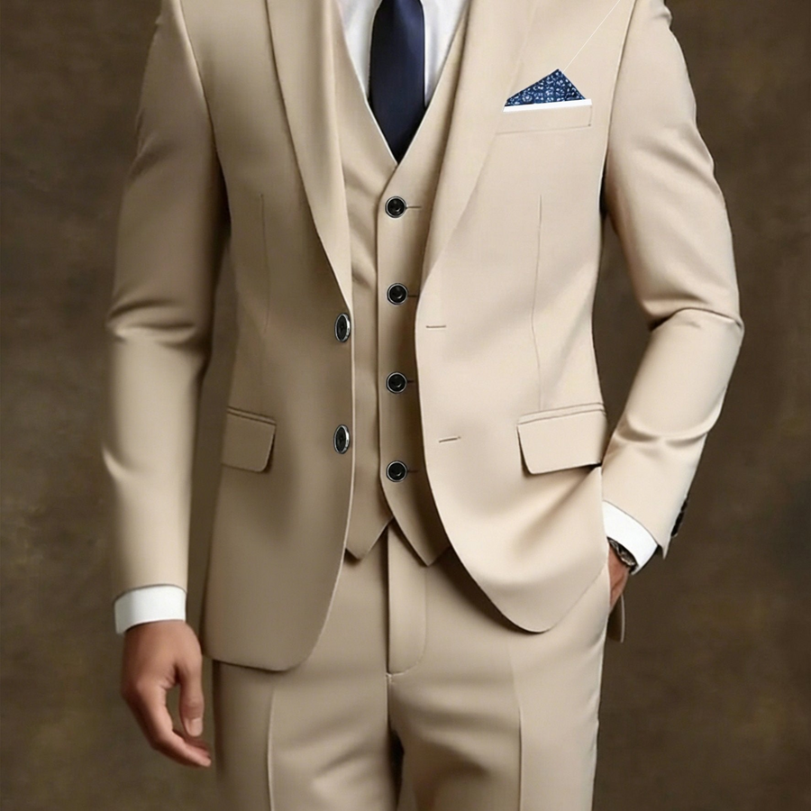 Men's 3-Piece Double-Breasted Slim Fit Suit