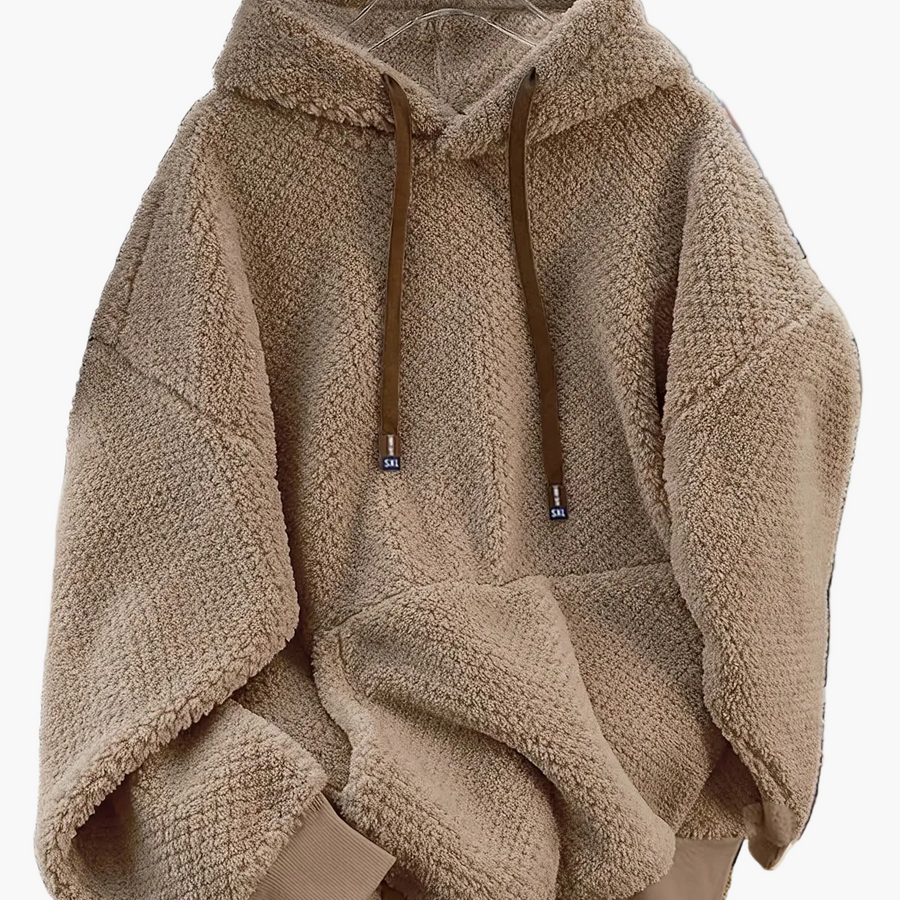 Unisex teddyfleece hoodie med dragsko och magficka