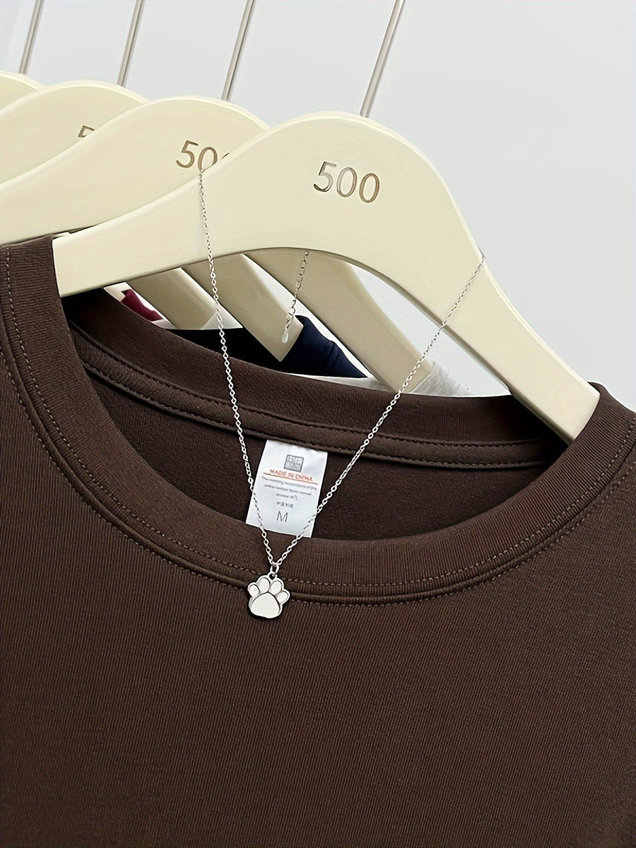 Dam T-shirt med tryck Långärmad Rundhals Fyrfärg