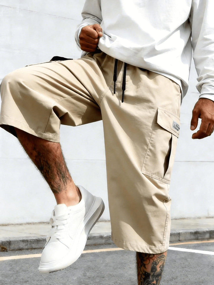 Herr Bermudashorts i cargo-stil för vardagsbruk och streetwear