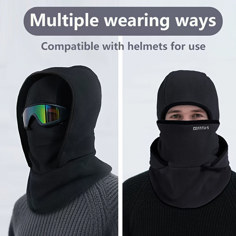 Varm Balaklava Huvudbonad för Vinterbruk i Mjukt Material, Fleece