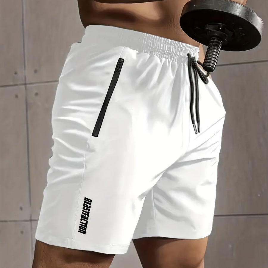 Herr Träningsshorts med dragkedjeficka – Sportiga Gymshorts för Träning & Fitness