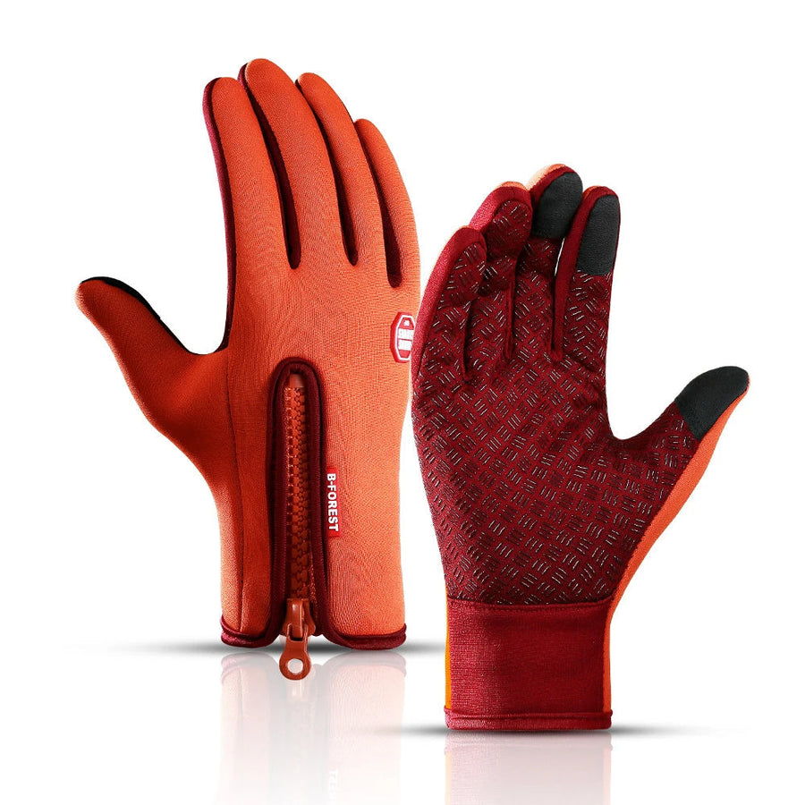 Unisex Touchskärmshandskar med Dragkedja och Halkfritt Grepp Lila/Svart