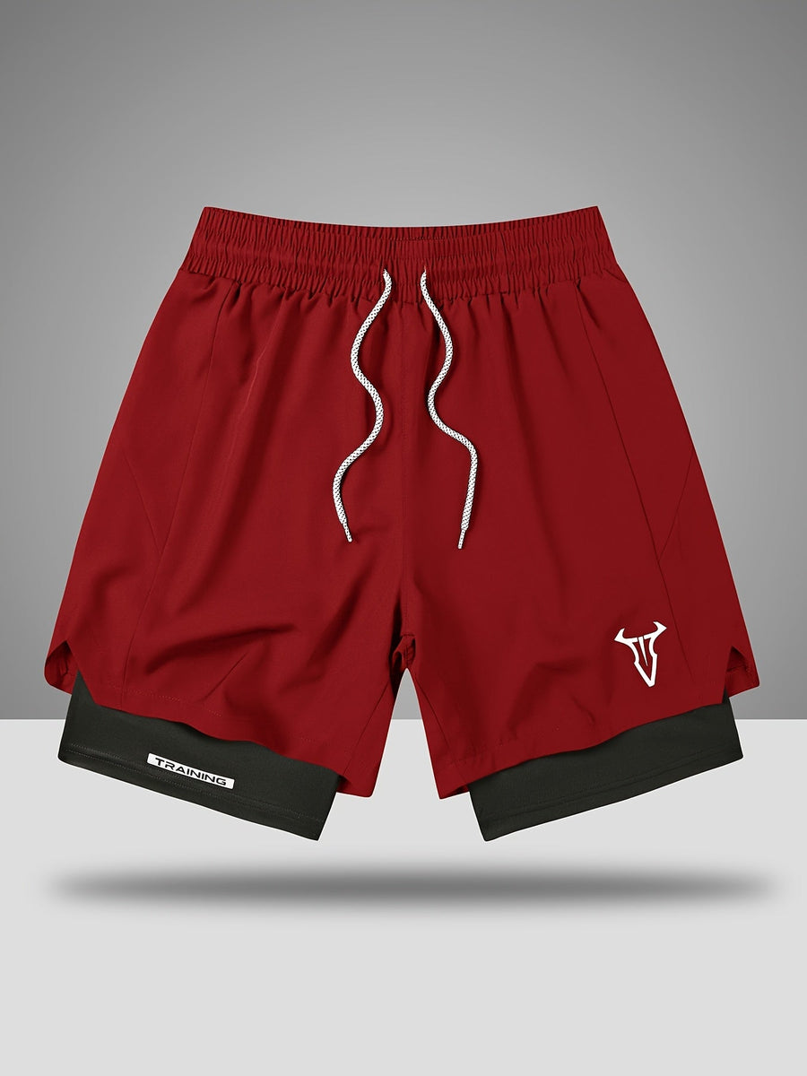 Herr Träningsshorts Sport Regular Fit med Fickor och Geometriskt Mönster