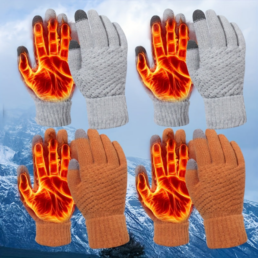 4 par Vinterhandskar med Touchfunktion för Kalla Dagar