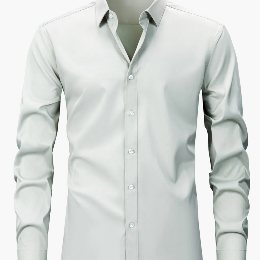 Herrskjorta Elegant Slim Fit Långärmad för Vardagsbruk och Fest