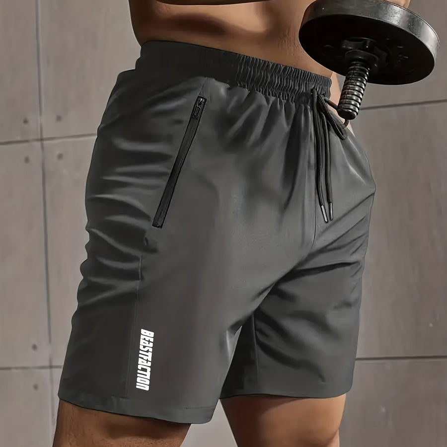 Herr Träningsshorts med dragkedjeficka – Sportiga Gymshorts för Träning & Fitness