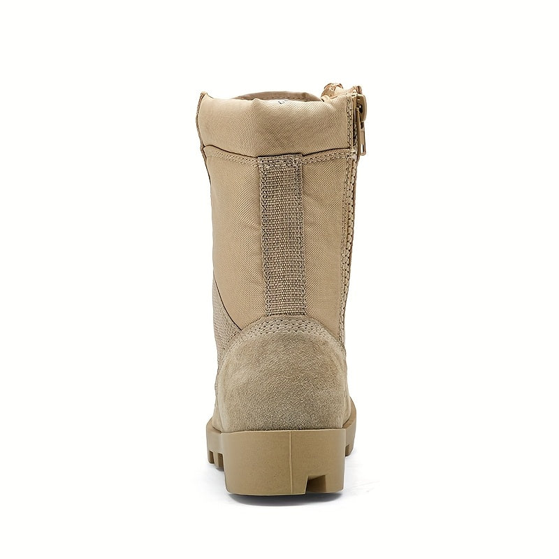 Beige Kängor med Snörning och Dragkedja