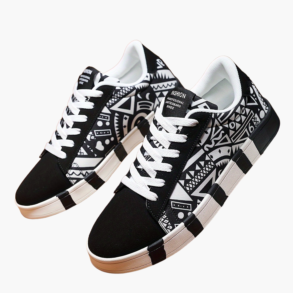 Herr Sneakers Streetwear Geometriskt Mönster Trendiga Fritidsskor