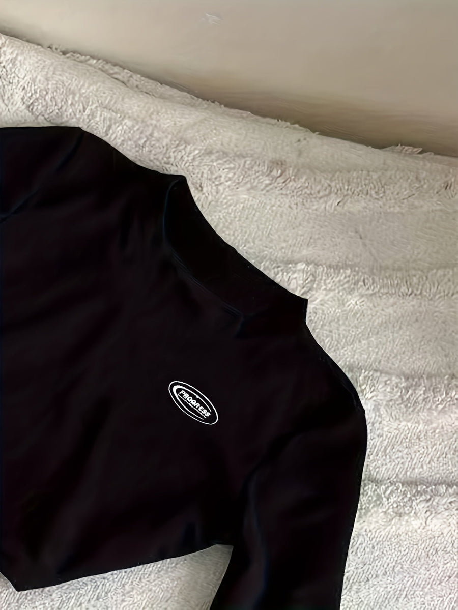Svart träningsset med croptop och sweatpants för dam