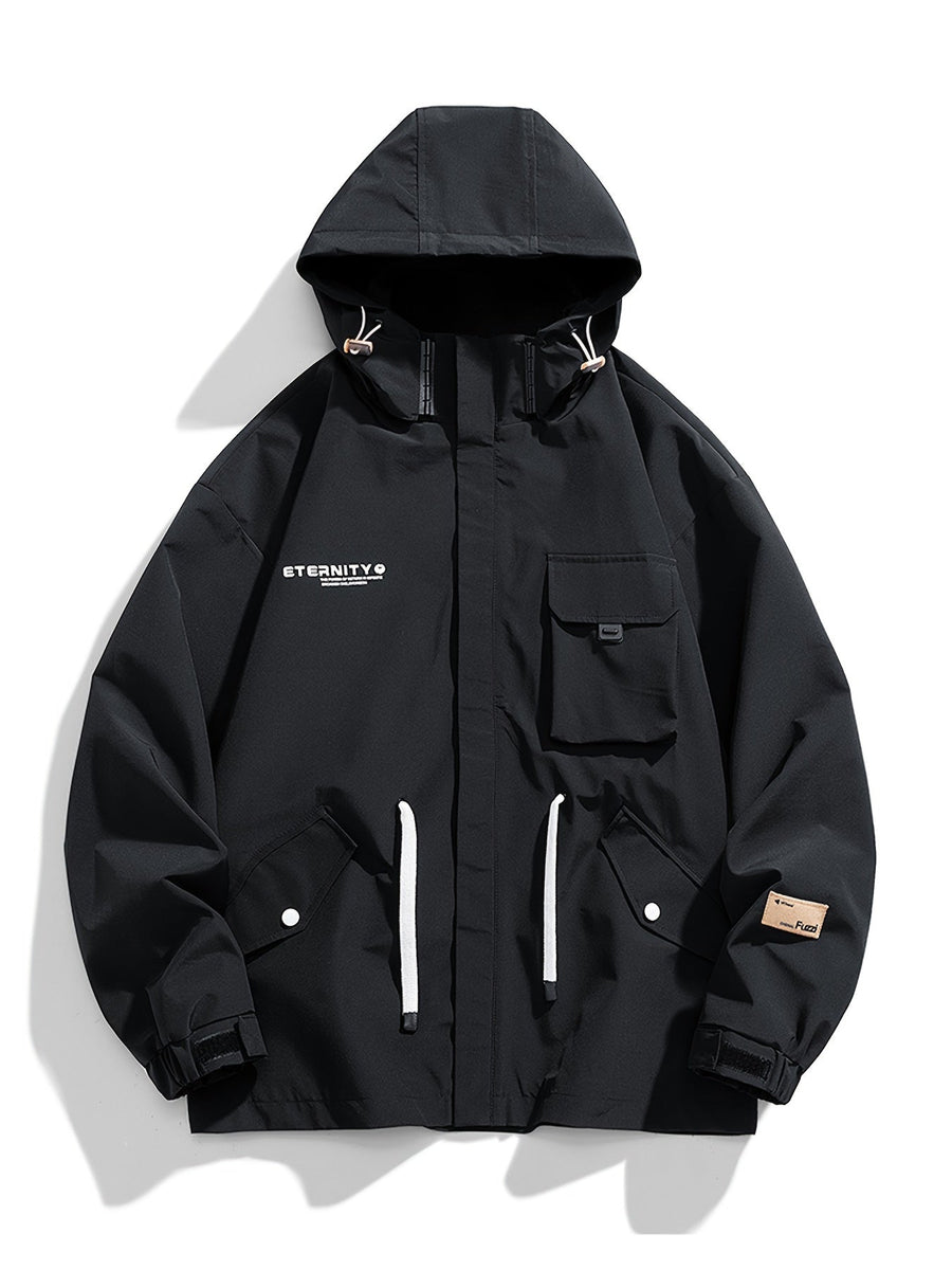 Unisex Parkasjacka med Huva och Fickor, Beige