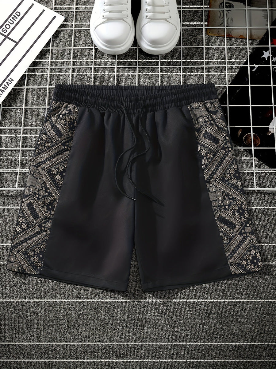 Herrshorts med grafiskt mönster och avslappnad streetwear-stil för vardagsbruk