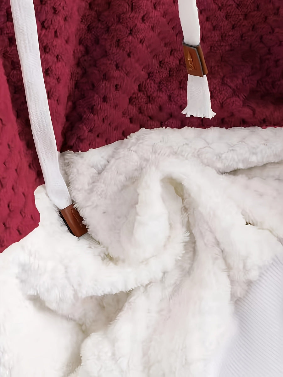 Fuskpäls Hoodietröja i Mjukt Material med Kontrastfärgade Paneler, Unisex