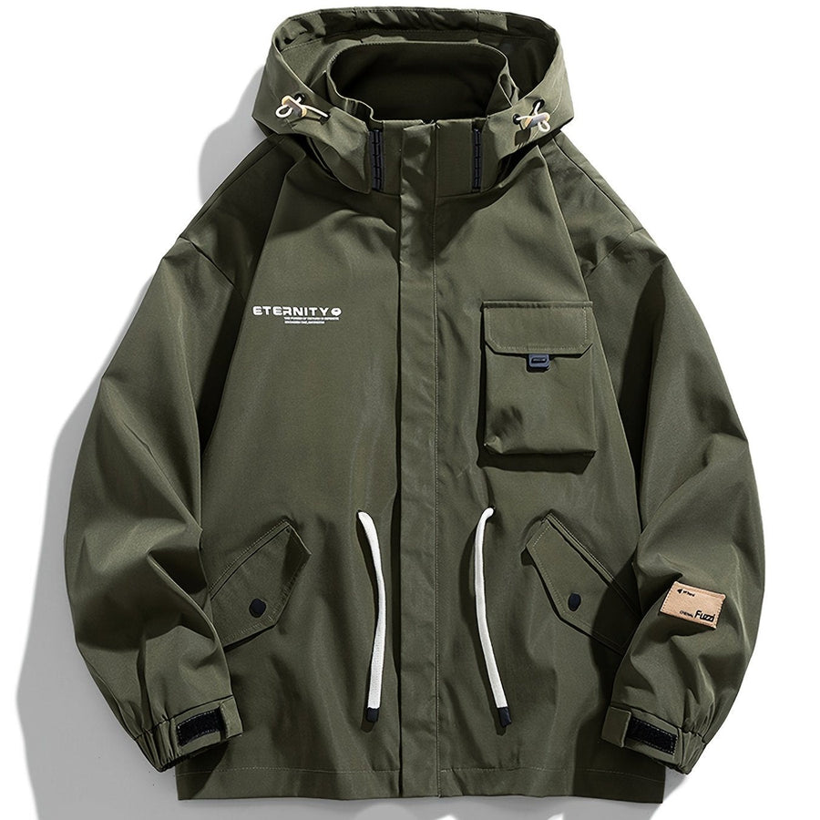 Unisex Parkasjacka med Huva och Fickor, Beige