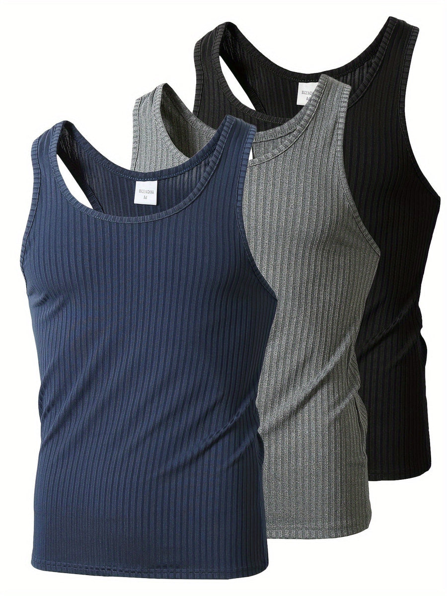 Herrlinnen 3-pack – Ribbad Sportig Stil för Träning & Vardag