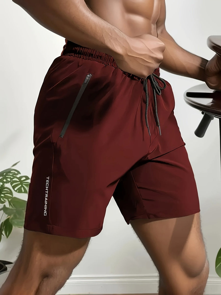 Herr Träningsshorts med dragkedjeficka – Sportiga Gymshorts för Träning & Fitness
