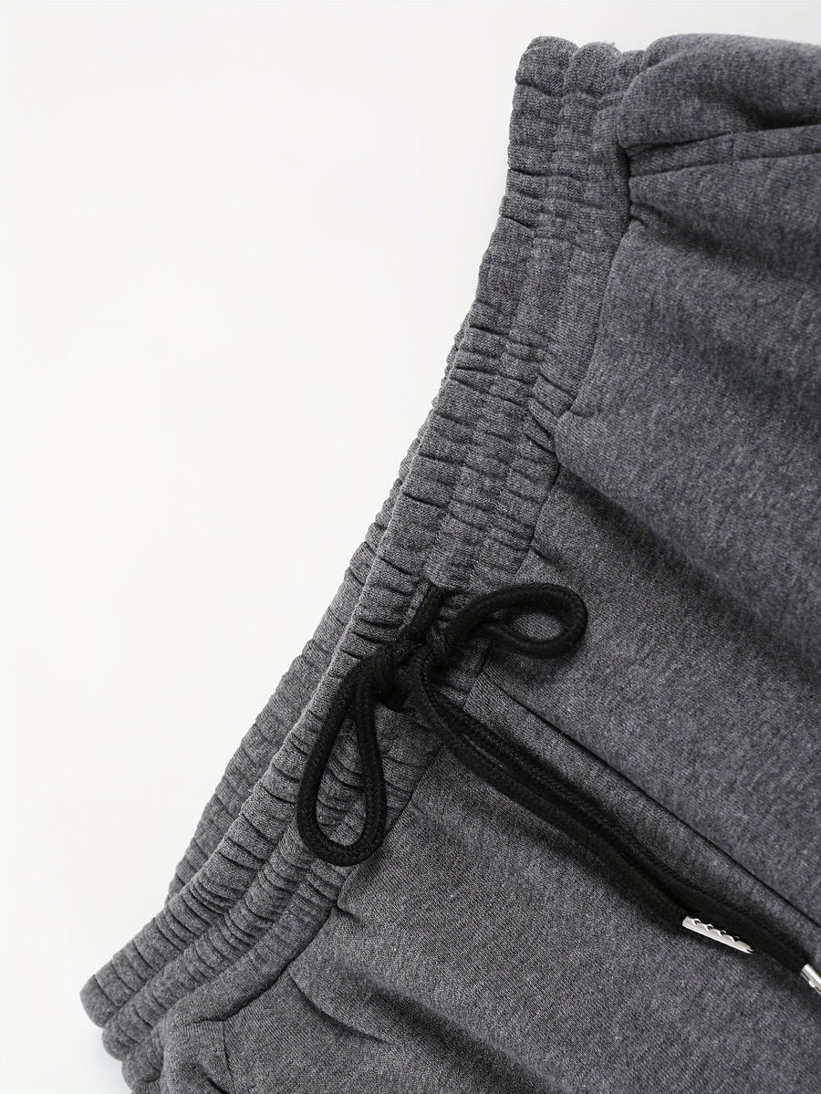 Rutig Hoodietröja med Skjortkrage och Byxor, Herrset med Långärmad Tröja och Sweatpants