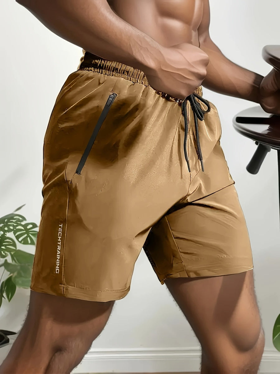 Herr Träningsshorts med dragkedjeficka – Sportiga Gymshorts för Träning & Fitness