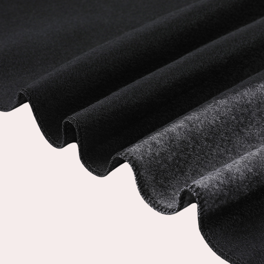 Beige rutig poncho med fransar, mjuk halsdukscape för dam