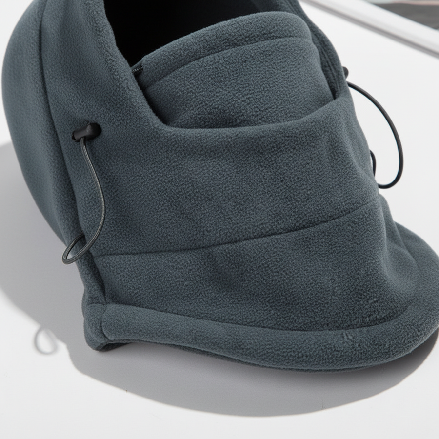 Unisex skidmask med huva i fleece, varm och vindtät balaclava för vintersporter