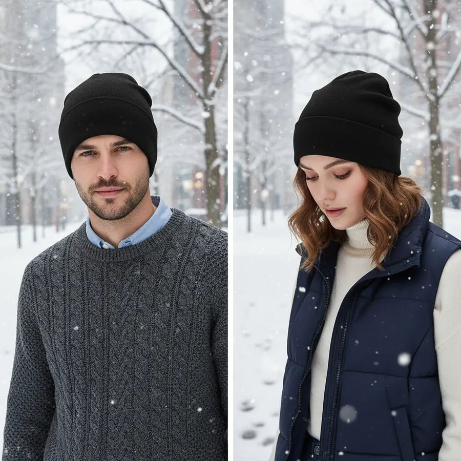 Unisex Beanie Mössa, Varm Slouchy Mössa i Mjukt Material