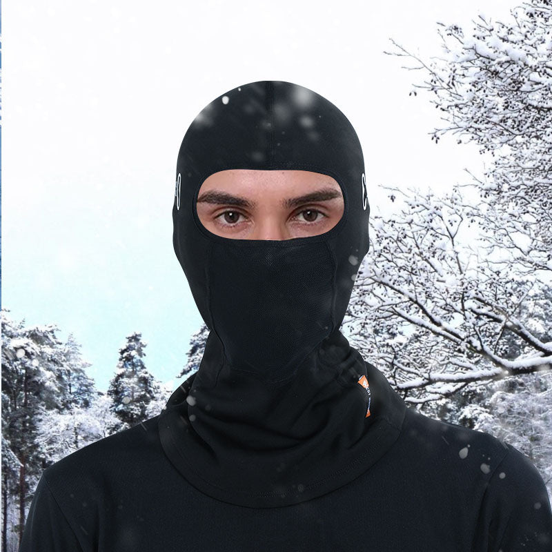 Svart Balaclava med Halsvärmare och Ventilationsnät