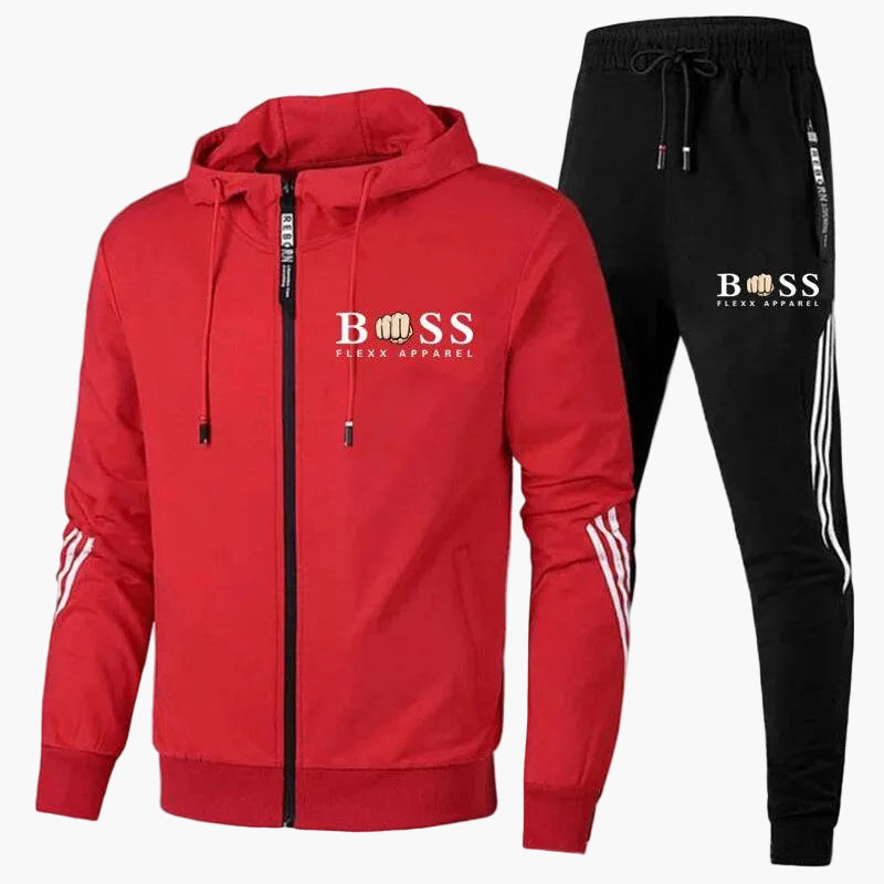 Herr Träningsset Sportig Hoodie och Joggingbyxor – Modern Streetwear & Träningskläder