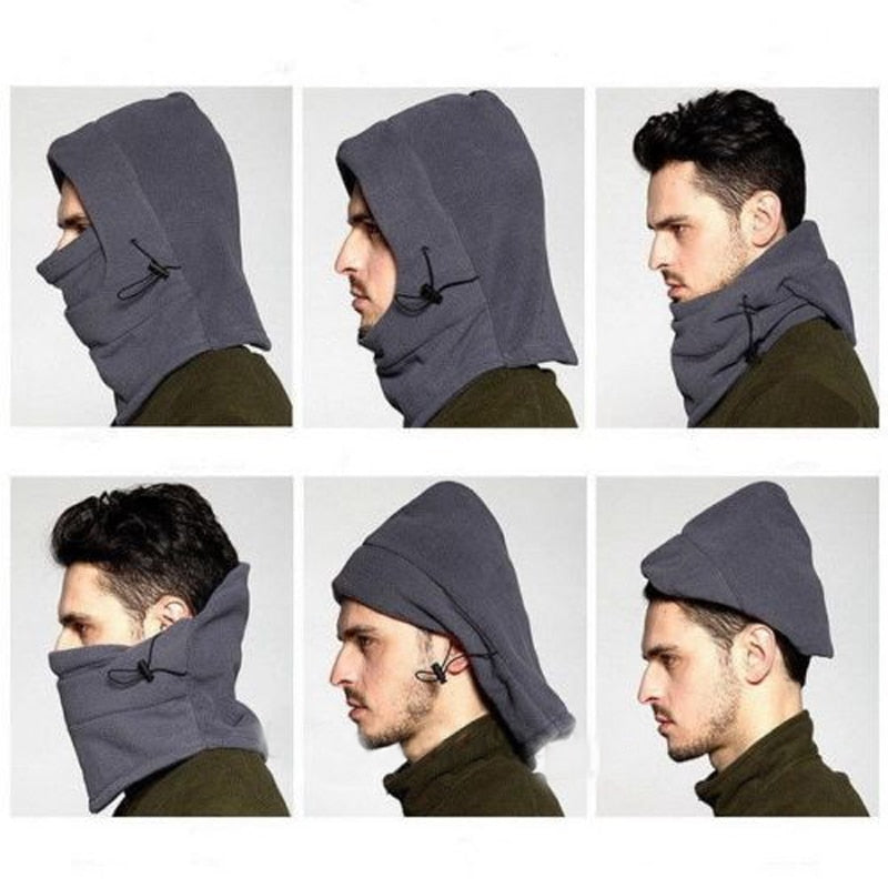 Vinterbalaclava Fleece Fleecefodrad Justerbar Grå Svart Unisex