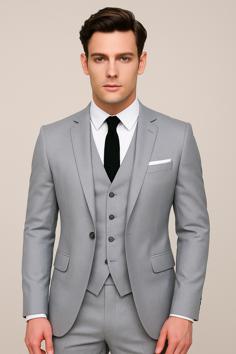 Herrkostym – Tredelad, Slim Fit, Elegant för Bröllop och Fest