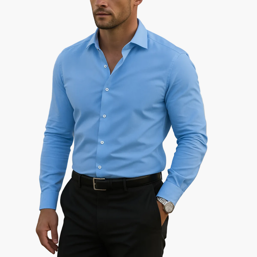 Herr Skjorta Elegant Klassisk Stil för Arbete och Fritid