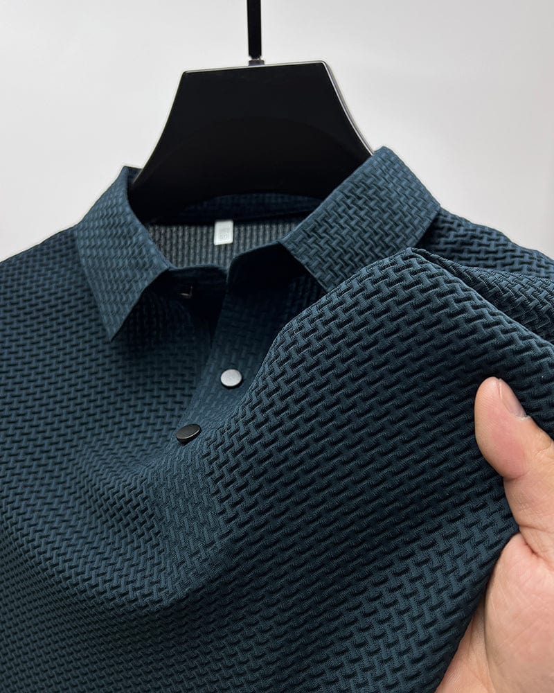 Herr Pikétröja Elegant Textur – Perfekt för Sommar och Fritid
