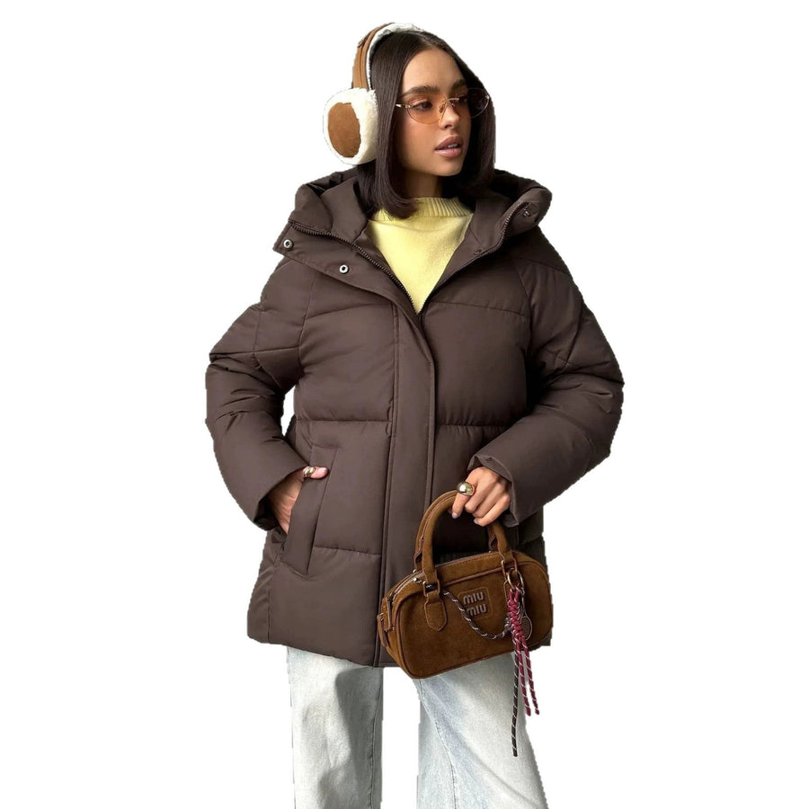 Dam Kort Vinterjacka med Luva Pufferjacka
