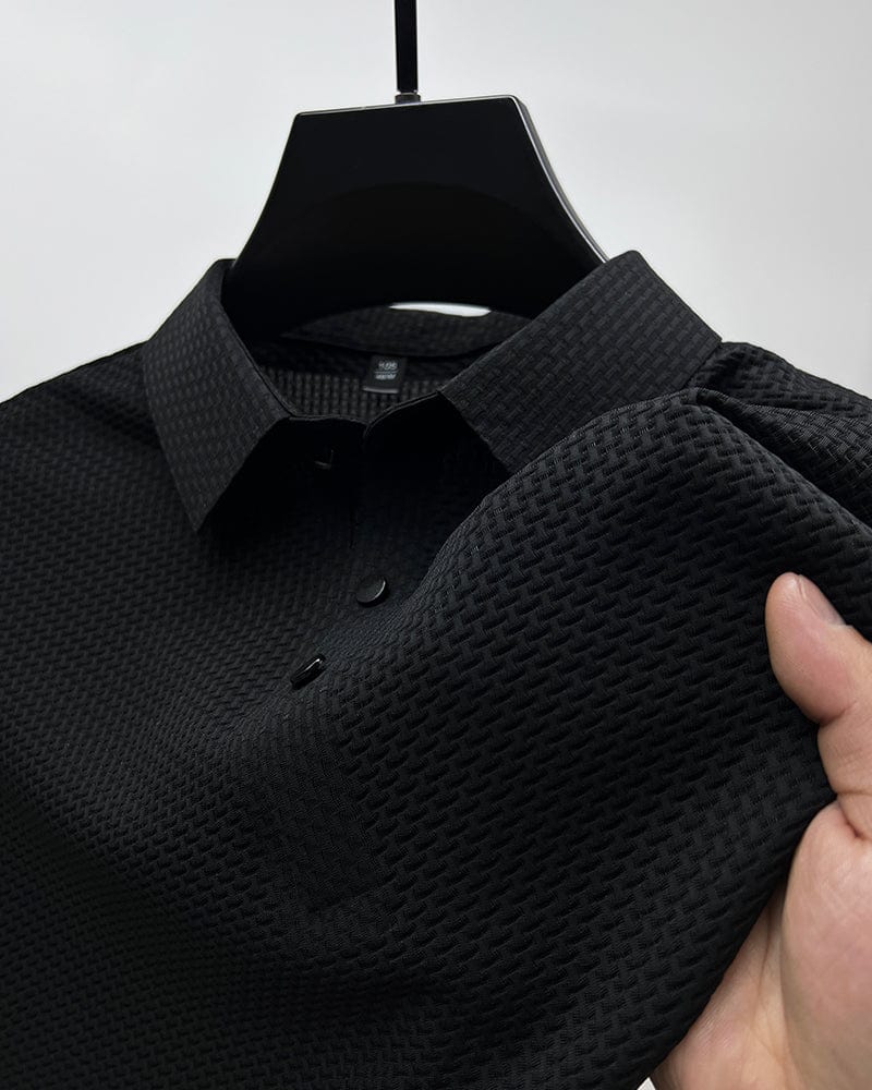 Herr Pikétröja Elegant Textur – Perfekt för Sommar och Fritid
