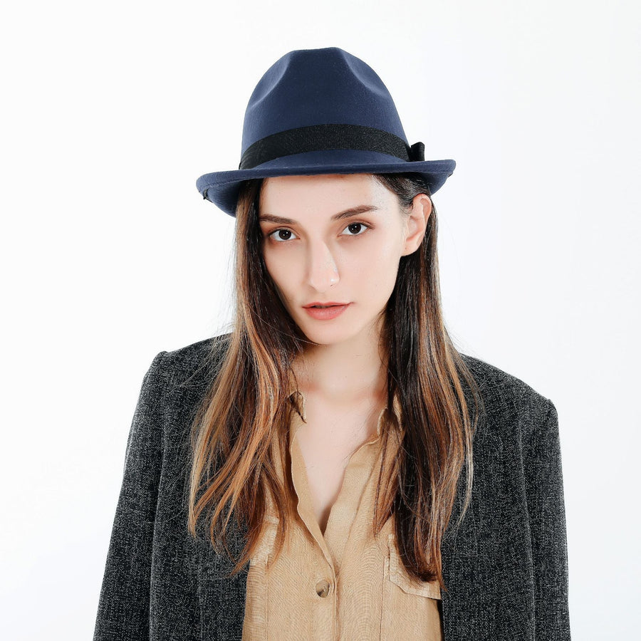 Unisex Fedora hatt i filtmaterial med band