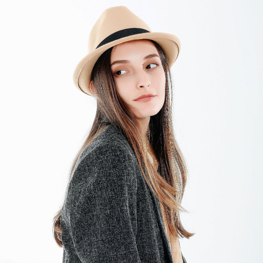 Unisex Fedora hatt i filtmaterial med band