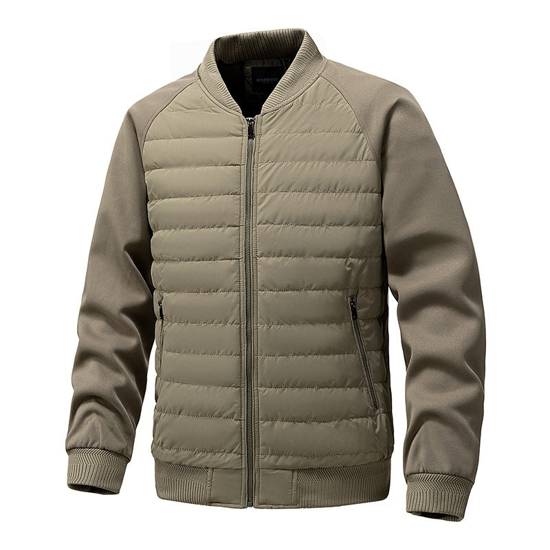 Herr Jacka Bomber Stil Quiltad Front Beige