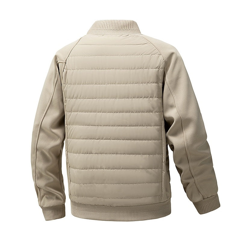 Herr Jacka Bomber Stil Quiltad Front Beige