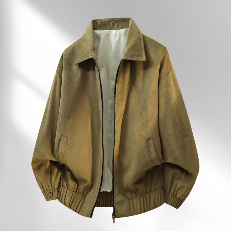 Unisex Bomberjacka i Mjukt Material med Dragkedja och Krage