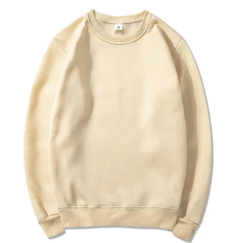 Enfärgad Sweatshirt med Rund Halsringning