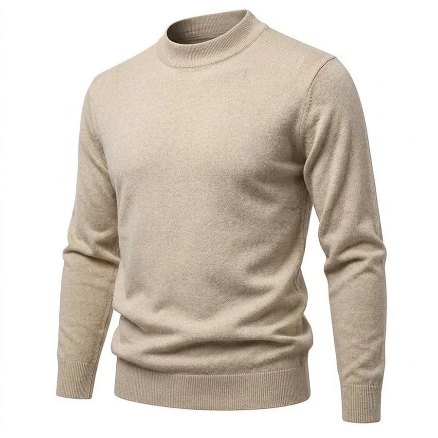 Herrtröja med halvpolo, ribbad mudd, enfärgad design