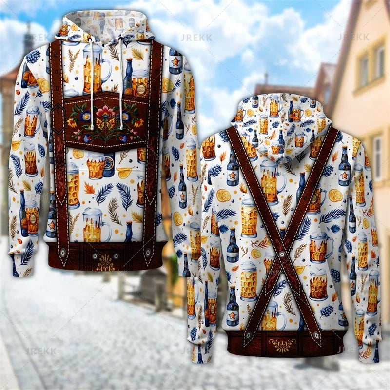 Unisex Hoodie med tryckt hängsletema och huva