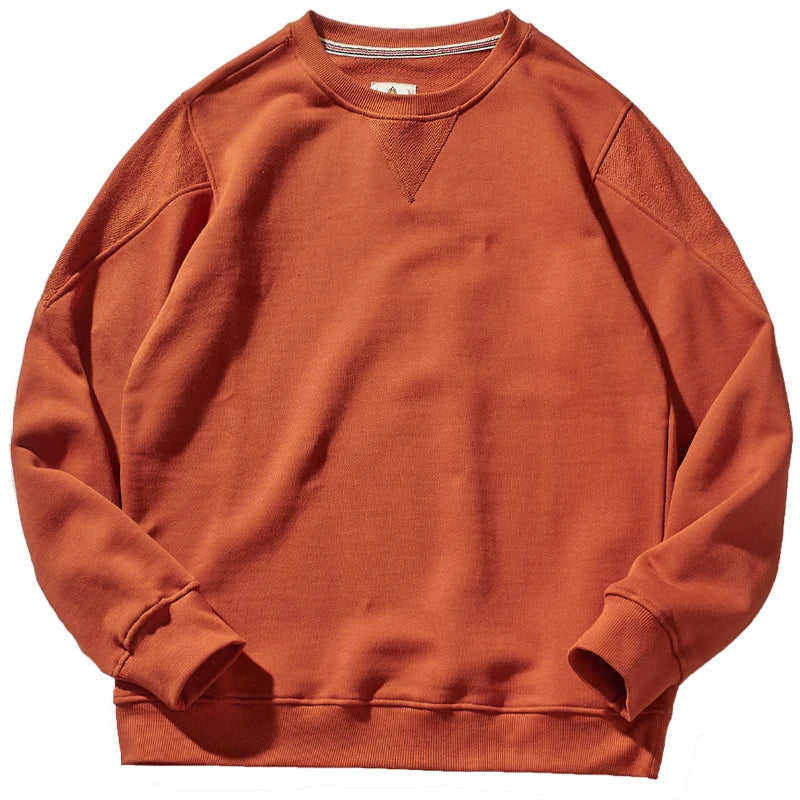 Unisex sweatshirt med rundhalsad krage, ribbade muddar och V-detalj, flera färger
