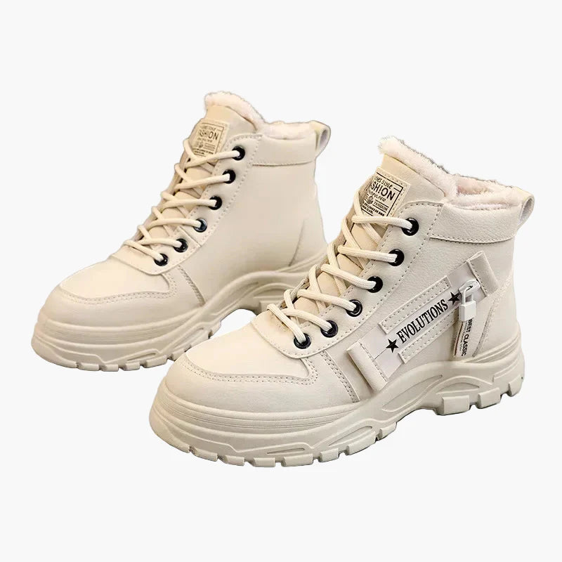 Dam Sneakers Vinterkängor med Hög Sula och Varm Foder – Trendiga Vardagsboots