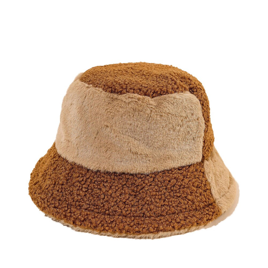 Fuskpäls Bucket Hat med Tvåfärgad Design