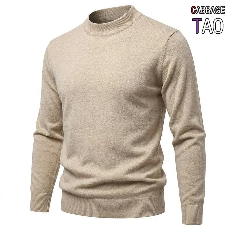 Herrtröja med halvpolo, ribbad mudd, enfärgad design