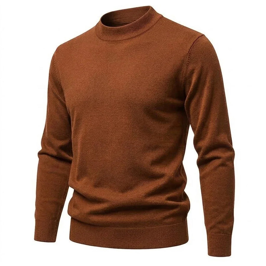 Herrtröja med halvpolo, ribbad mudd, enfärgad design