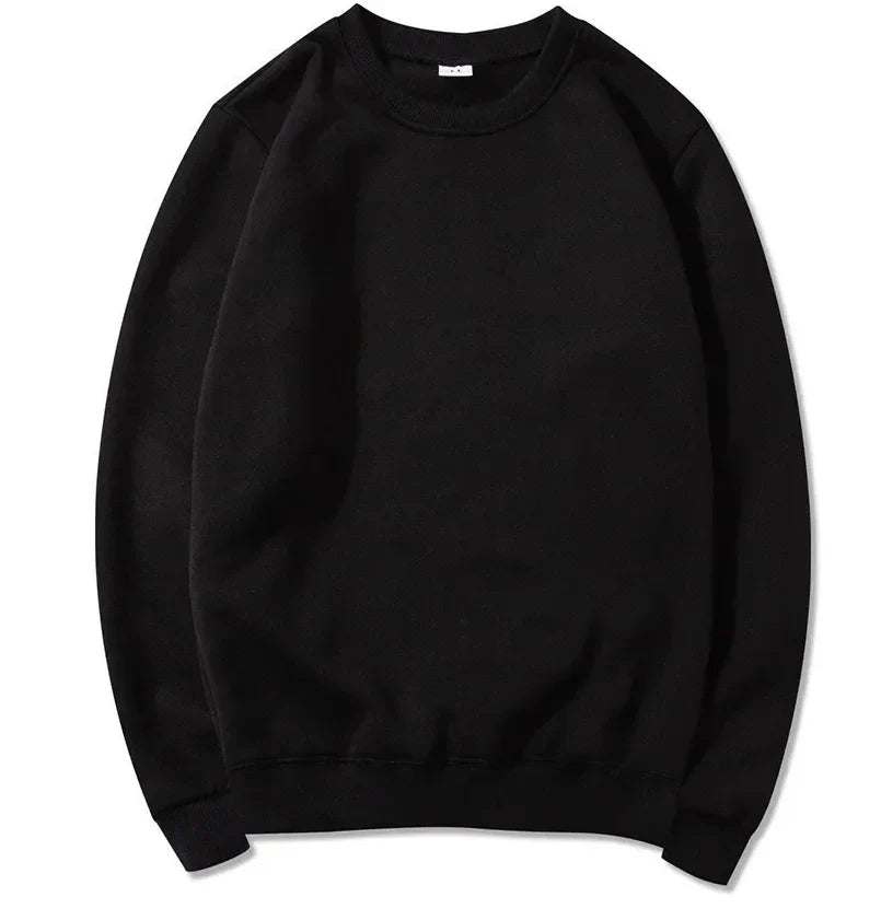Enfärgad Sweatshirt med Rund Halsringning