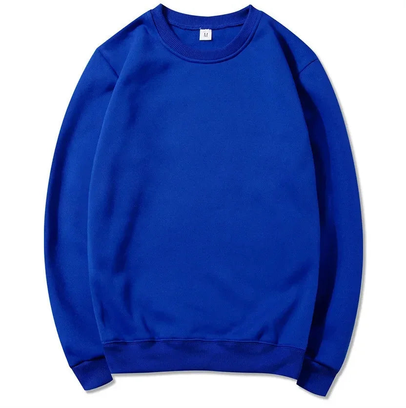 Enfärgad Sweatshirt med Rund Halsringning